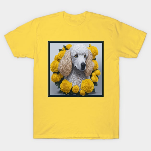 Standard poodle yellow roses T-Shirt by xlhombat